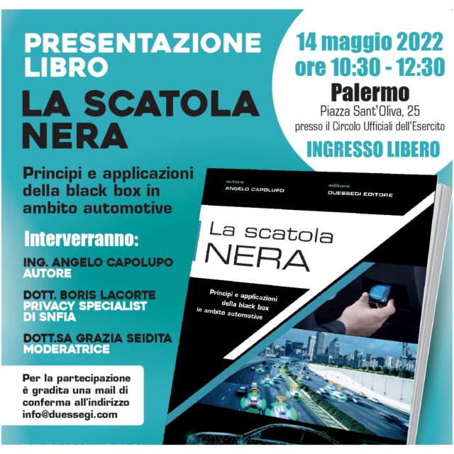 Presentazione del Libro &#8220;La Scatola Nera&#8221; &#8211; 14 Maggio a Palermo